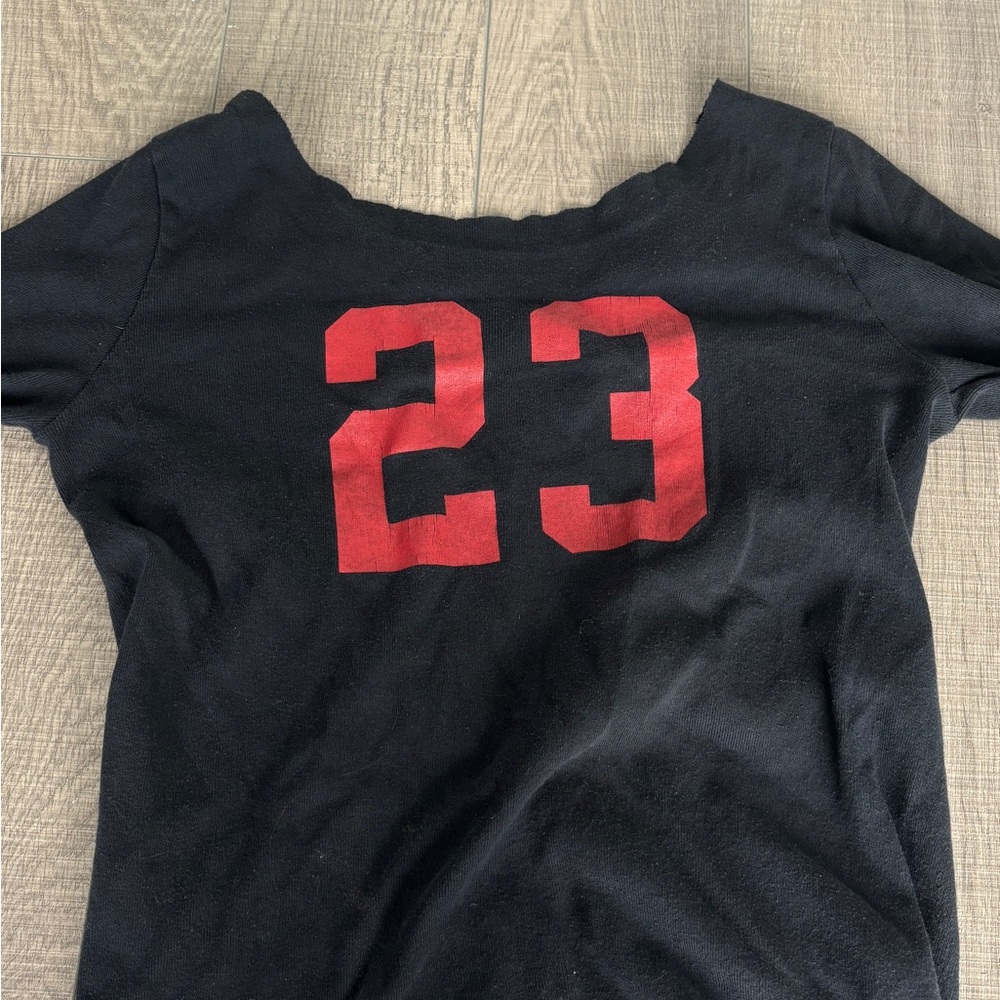 brandy Melville Black T-Shirt with Red Number 23